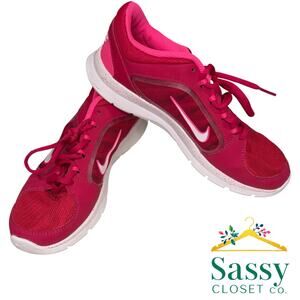 Nike Red Pink Gym Trainers Women’s 7.5 Performance Running Shoes EUC